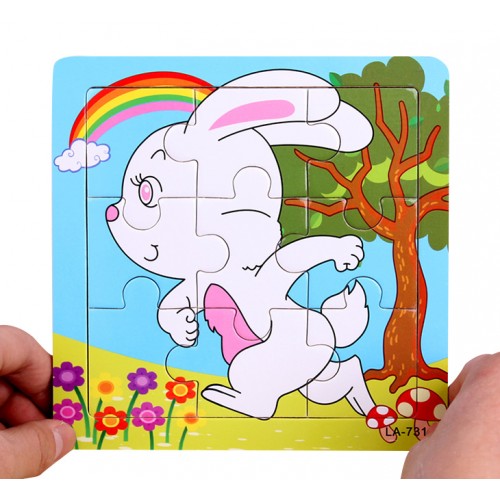 EVERY FAMILY - 24 Styles Wooden Kids Jigsaw Puzzles Toys With Animals The Rabbit